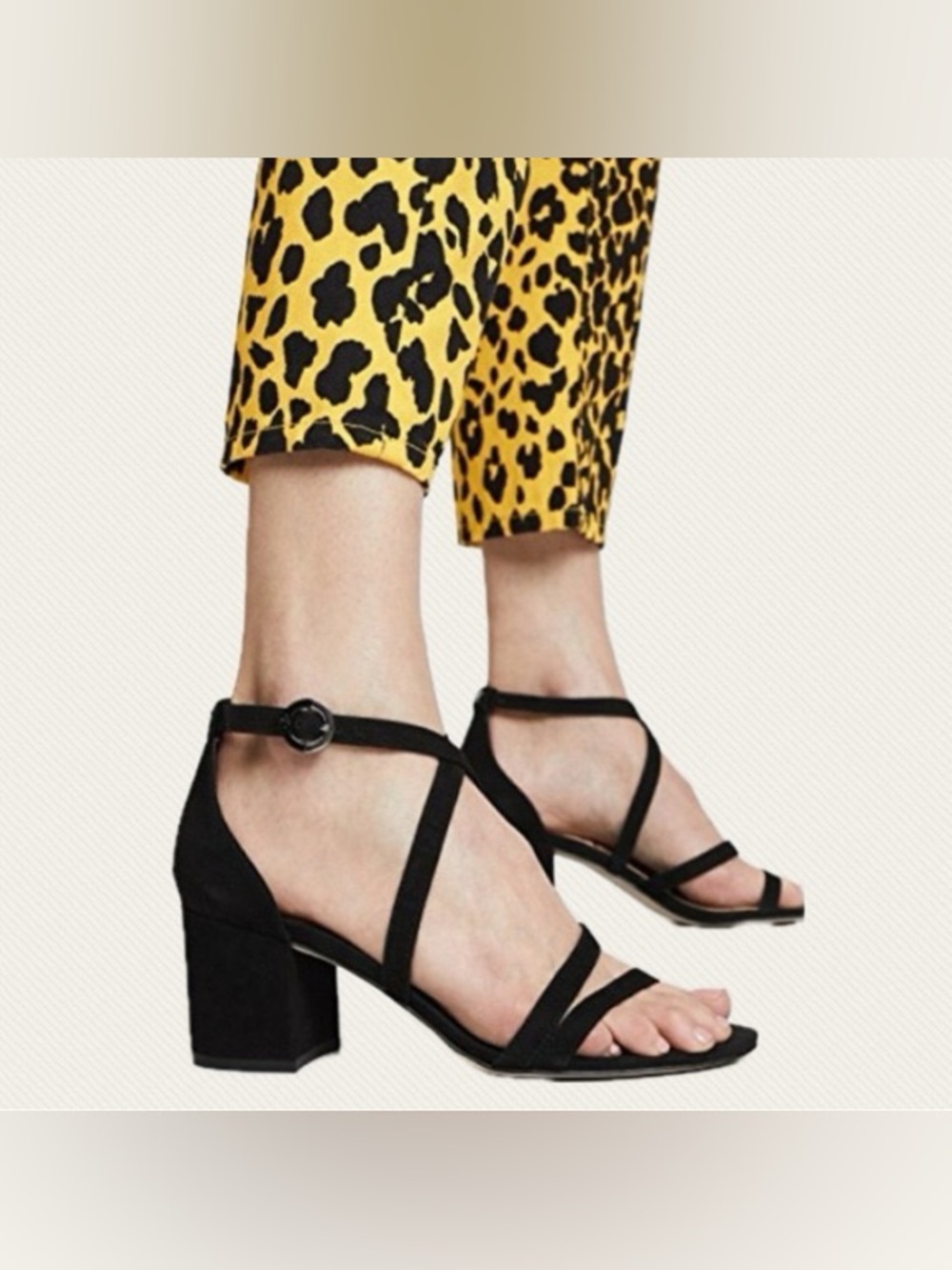 Women’s Sam Edelman Stacie Black Suede Multi-Strap Block Heel Sandals - Picture 2 of 10